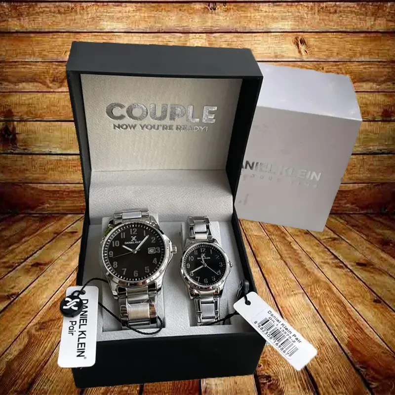 Daniel Klein Black Dial Couple Watch Set- DK.1.13575-2